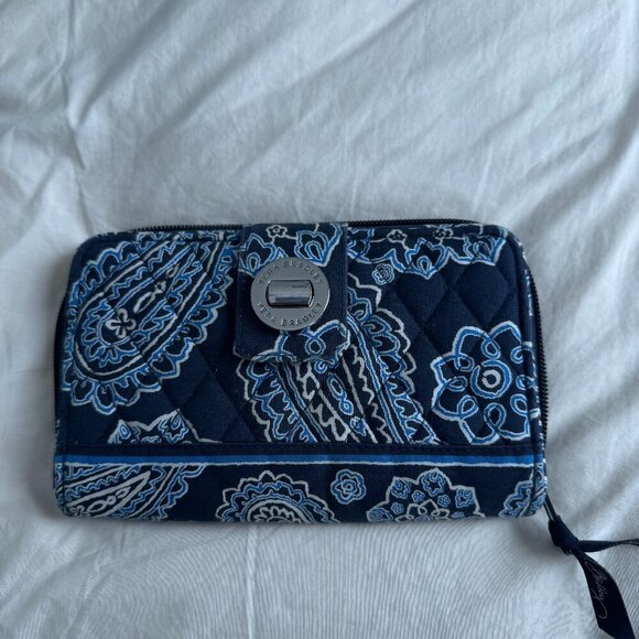 Vera Bradley Handbags - Vera Bradley Turn Lock Wallet Bandana Blue
